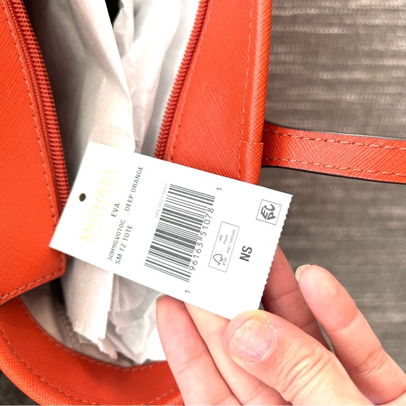 NWT authentic MK Eva tote deep orange - Picture 9 of 10